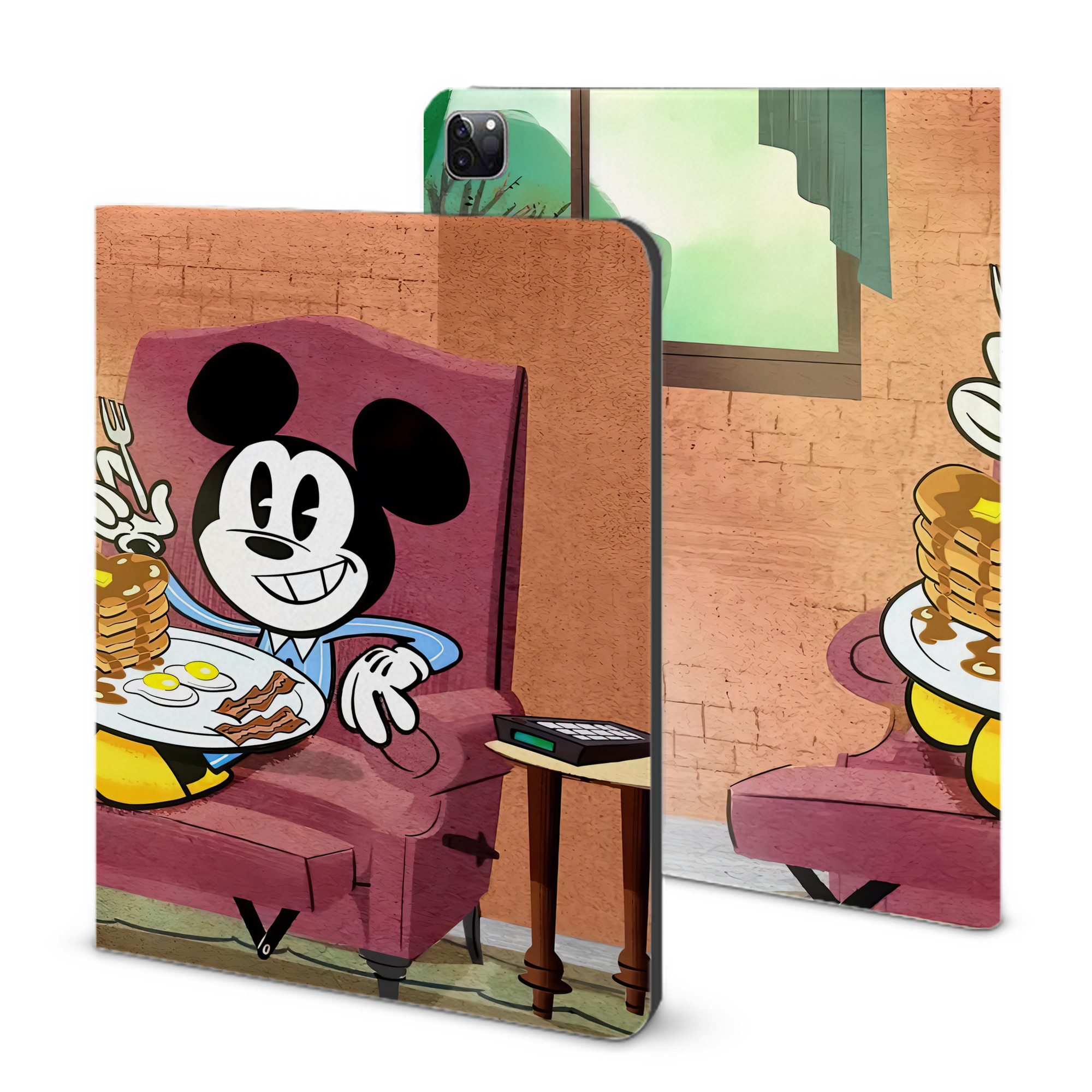 （画像用） ミッキーマウス Mickey Mouse IPad ケース ブック型 PUレザー TPU 耐衝撃 軽量 薄型 ペン収納なし 全面保護 IPad 各モデル対応
